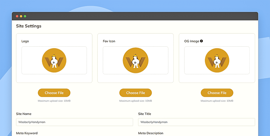 Manage site settings