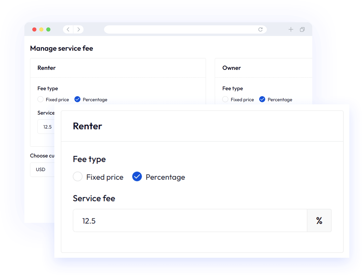 RentALL Cars - Manage service fee feature