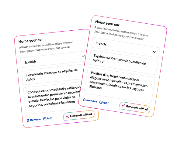 Dynamic multilingual content for owners