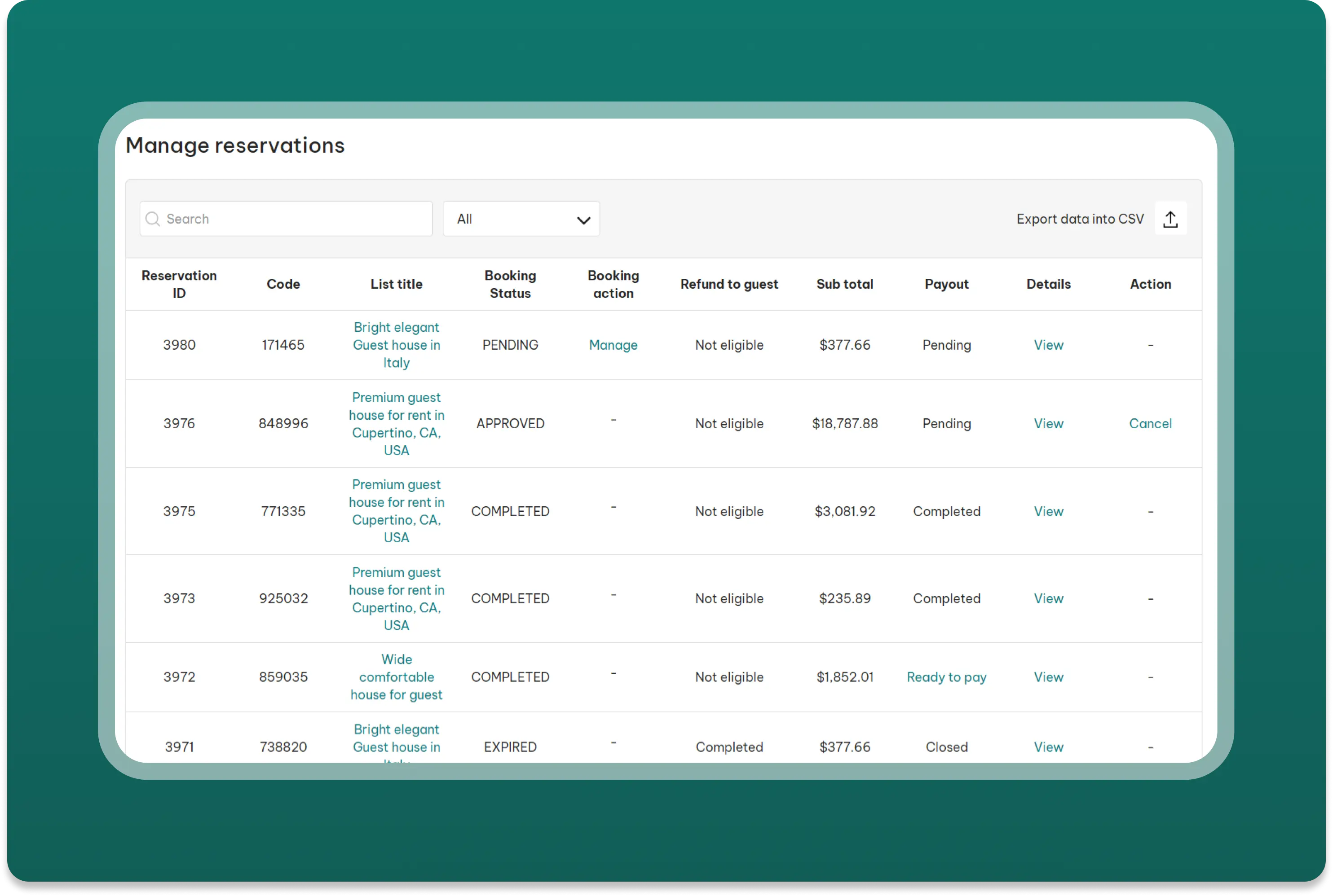 Reservation management