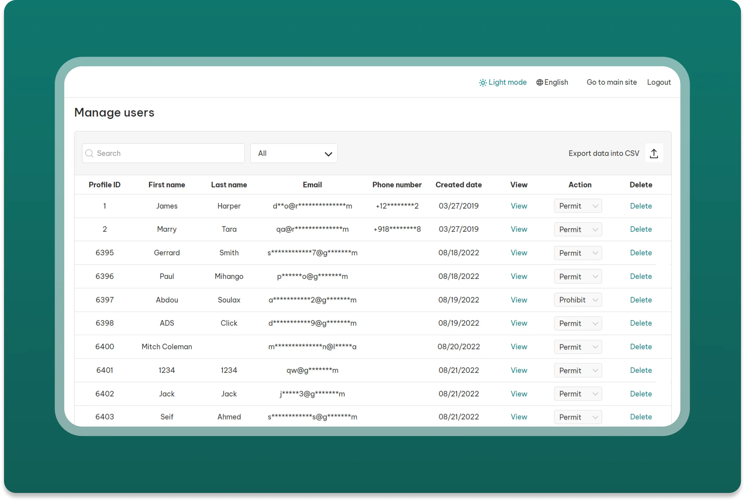Manage users