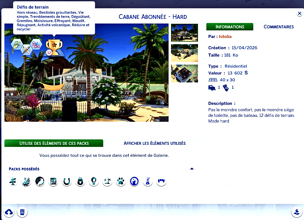 Les Sims 4 | The Castaway challenge English Version Hard challenge naufragés les sims 4 Istolia