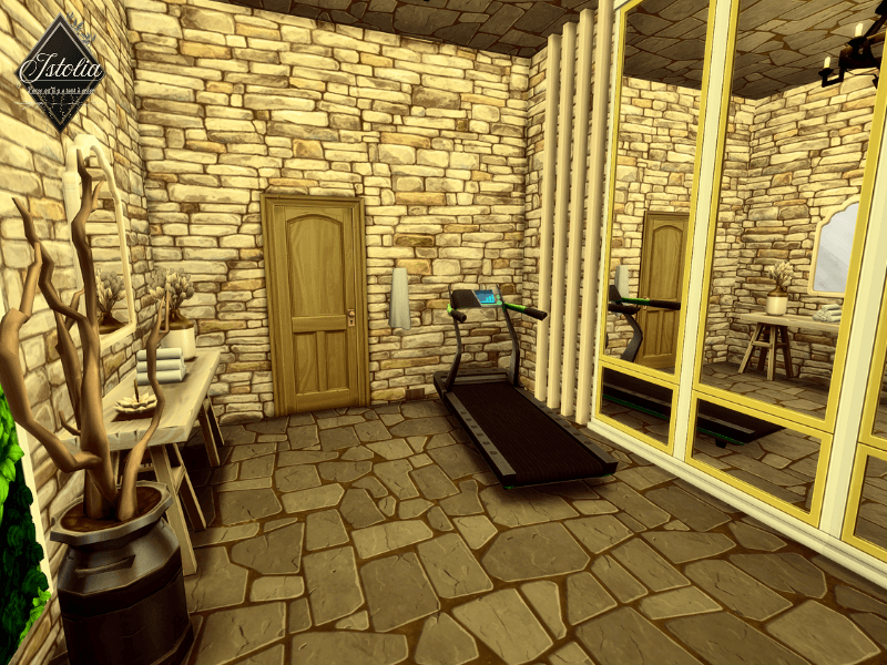 Aménagement de la salle de sport dans le Pré Vert Bois Istolia Les sims 4