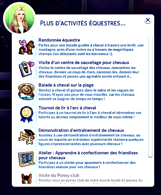 Choisissez votre activité