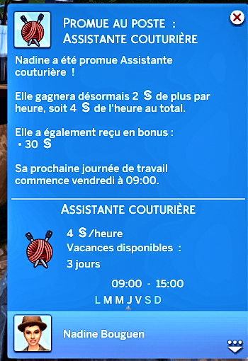 Sims 4 | Traduction FR The Seamstress (Couturier.ière) de Dion Traduction Française du mod The Seamstress Career - Carrière de la moddeuse Dion traduit par Istolia Sims 4