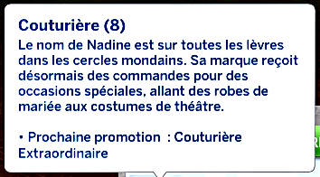 Sims 4 | Traduction FR The Seamstress (Couturier.ière) de Dion Traduction Française du mod The Seamstress Career - Carrière de la moddeuse Dion traduit par Istolia Sims 4