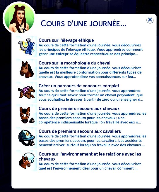 Traduction FR CORE - Equestrian Expanded de Dion traduit par Istolia Sims 4
