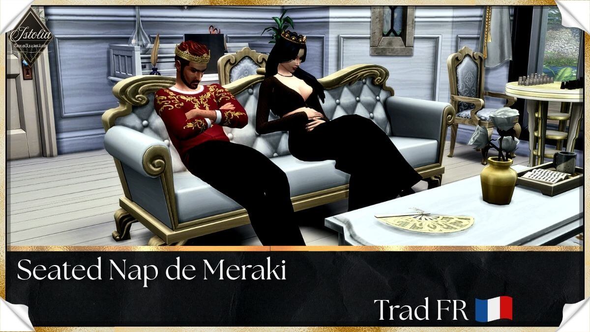 Traduction FR Seated Nap de Meraki traduit par Istolia Sims 4