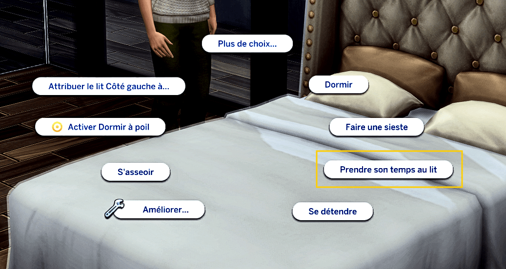 Traduction FR Chill in Bed de Meraki traduit par Istolia Sims 4