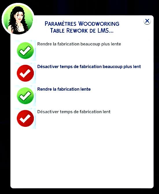 Traduction FR Woodworking Table Rework de LMS traduit par Istolia Sims 4