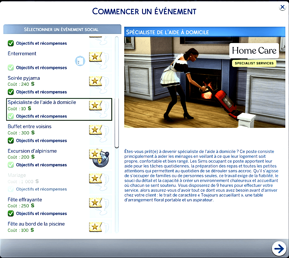 Traduction FR Home Care Specialist de CassitySimmer traduit par Istolia Sims 4