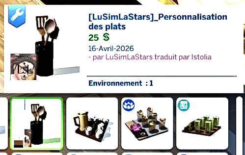 Traduction FR Custom Food Enabler Core de LuSimLaStars traduit par Istolia Sims 4