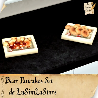 Custom Food Enabler Core de LuSimLaStars Traduction FR Bear Pancakes Set de LuSimLaStars traduit par Istolia Sims 4