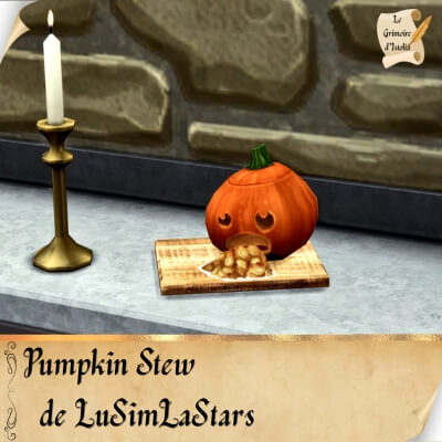 Custom Food Enabler Core de LuSimLaStars Traduction FR Pumking stew Set de LuSimLaStars traduit par Istolia Sims 4