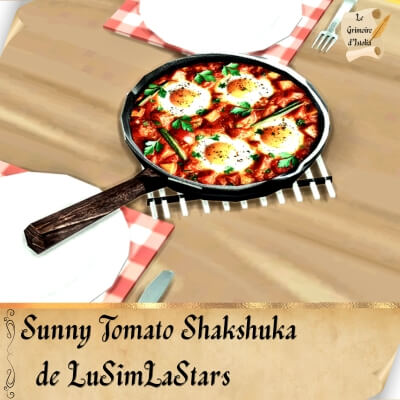 Custom Food Enabler Core de LuSimLaStars Traduction FR Sunny Tomato Shakshuka Set de LuSimLaStars traduit par Istolia Sims 4
