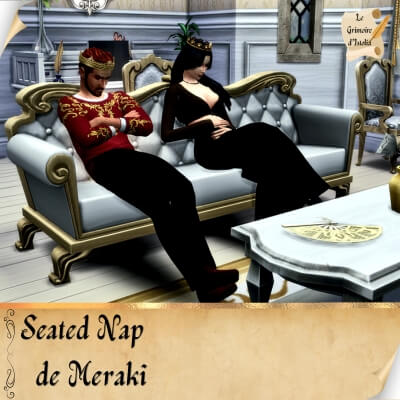 Traduction FR Seated Nap de Meraki traduit par Istolia Sims 4