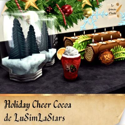 Custom Food Enabler Core de LuSimLaStars Traduction FR Holiday Cheer Cocoa de LuSimLaStars traduit par Istolia Sims 4