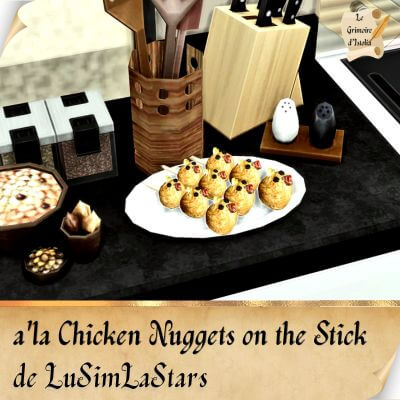 Custom Food Enabler Core de LuSimLaStars Traduction FR Chicken Nuggets on the Stick de LuSimLaStars traduit par Istolia Sims 4