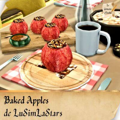 Custom Food Enabler Core de LuSimLaStars Traduction FR Baked Apples de LuSimLaStars traduit par Istolia Sims 4