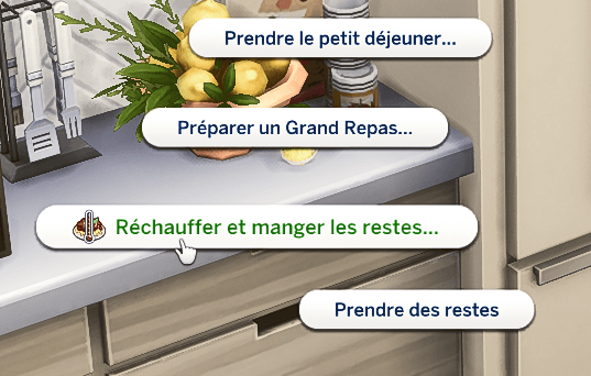 Traduction FR du mod Heat Up Leftovers de LMS traduit par Istolia Les Sims 4