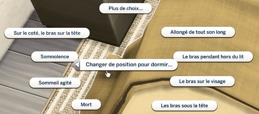Traduction FR du mod Under The Covers II / Sleep Override v2 de TinyCoffeeCups traduit par Istolia Les Sims 4