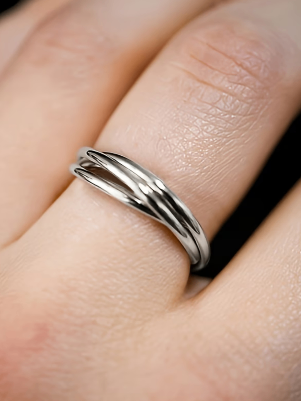 Twisted Silver Stackable Ring