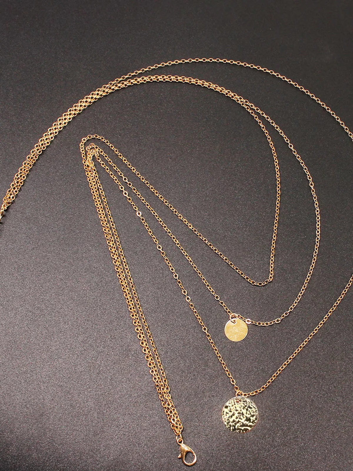 Layered Gold Disc Necklace