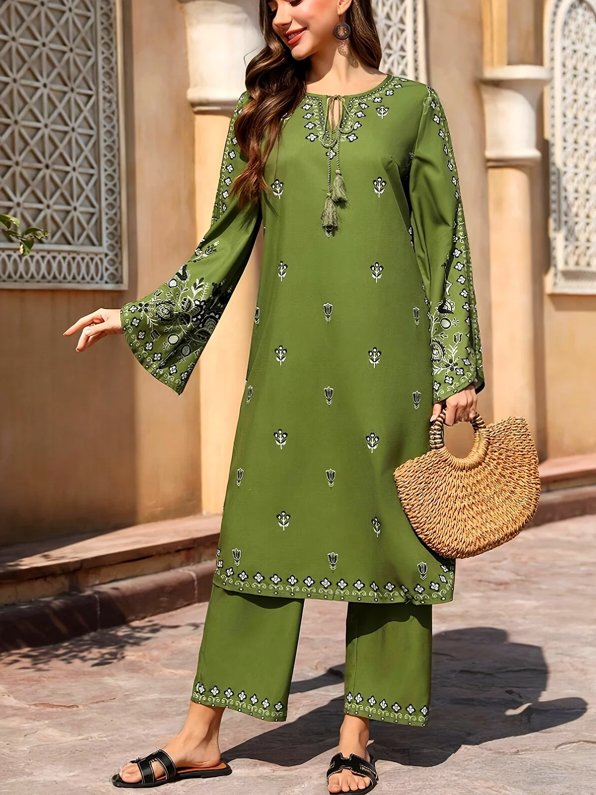 Embroidered Cambric 3-Piece Suit