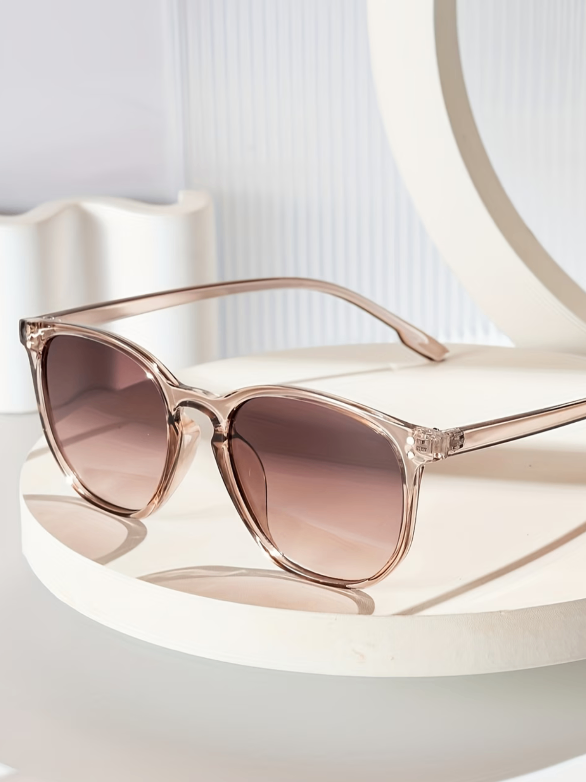 Rose Crystal Hexagon Sunglasses