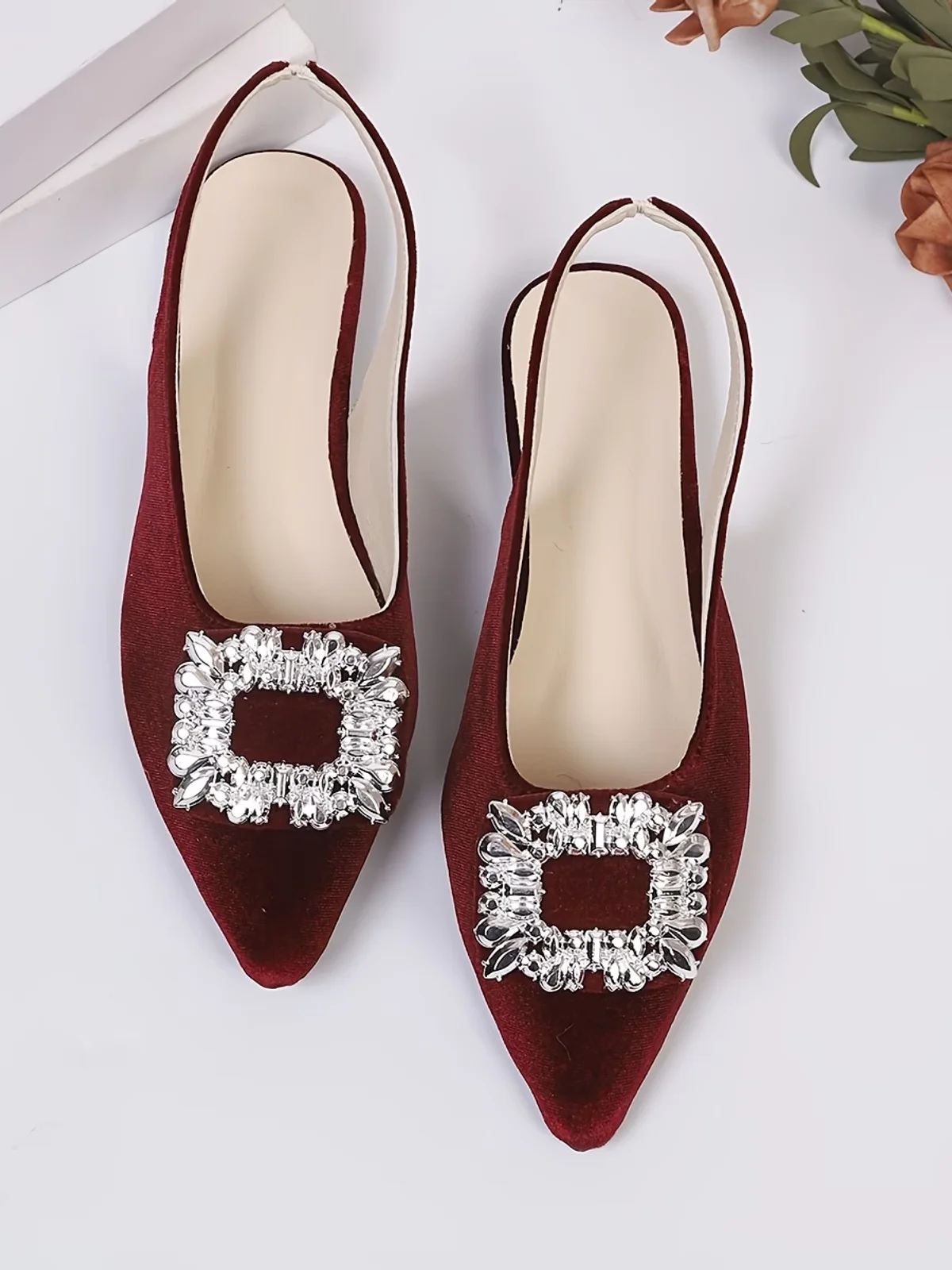 Burgundy Velvet Khussa