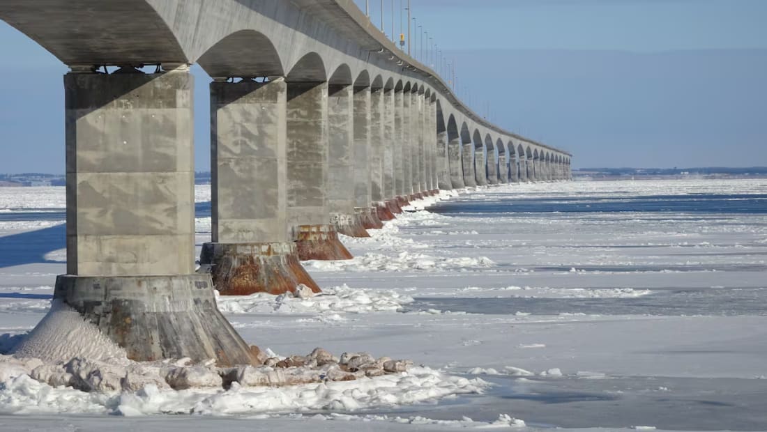 Confederation Bridge stretching across the Northumberland Strait