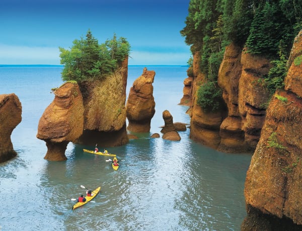 Hopewell Rocks tidal formations along the Bay of Fundy in New Brunswick