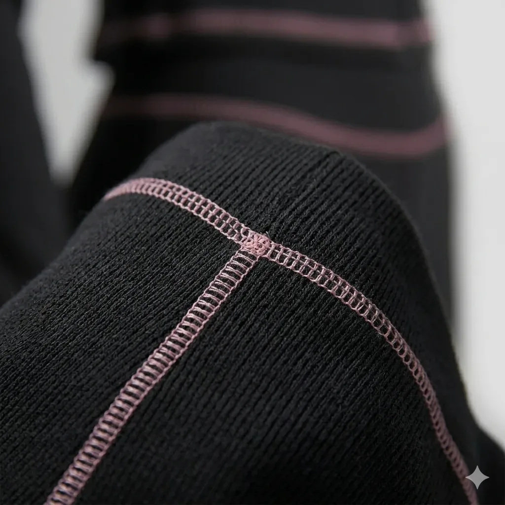 I.AM.GIA Blare black tracksuit set with pink logo and stitching, full length view on model.