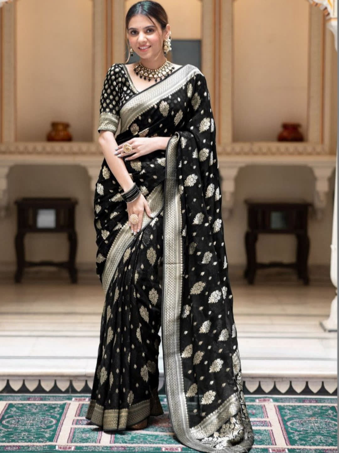 Black Banarasi Beautiful Saree