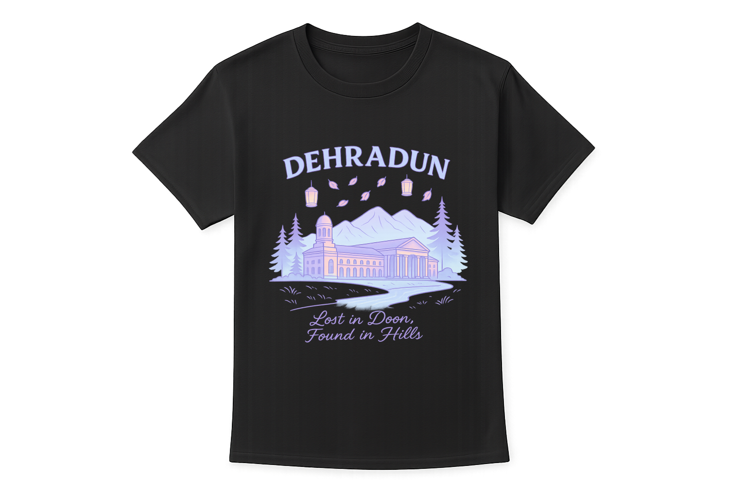 Chichore's Black Printed Cotton Tshirt - Dehradun FRI Design