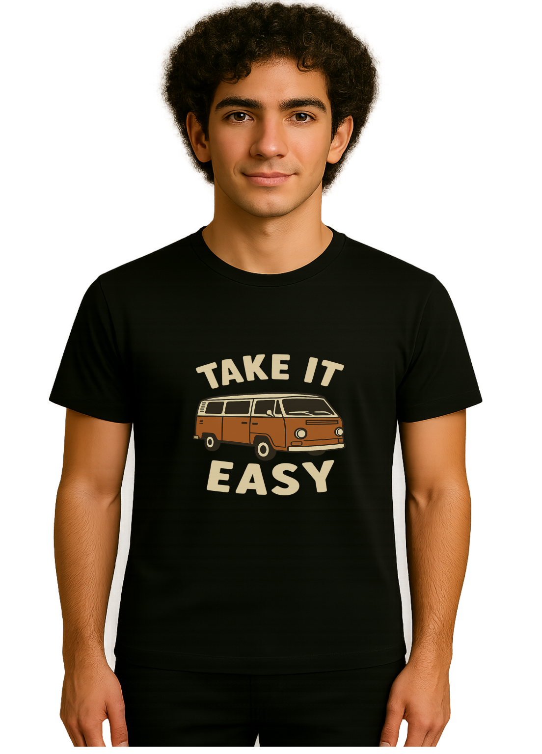 Chichore Black Printed Tshirt- Take it Easy Design 90% cotton 2