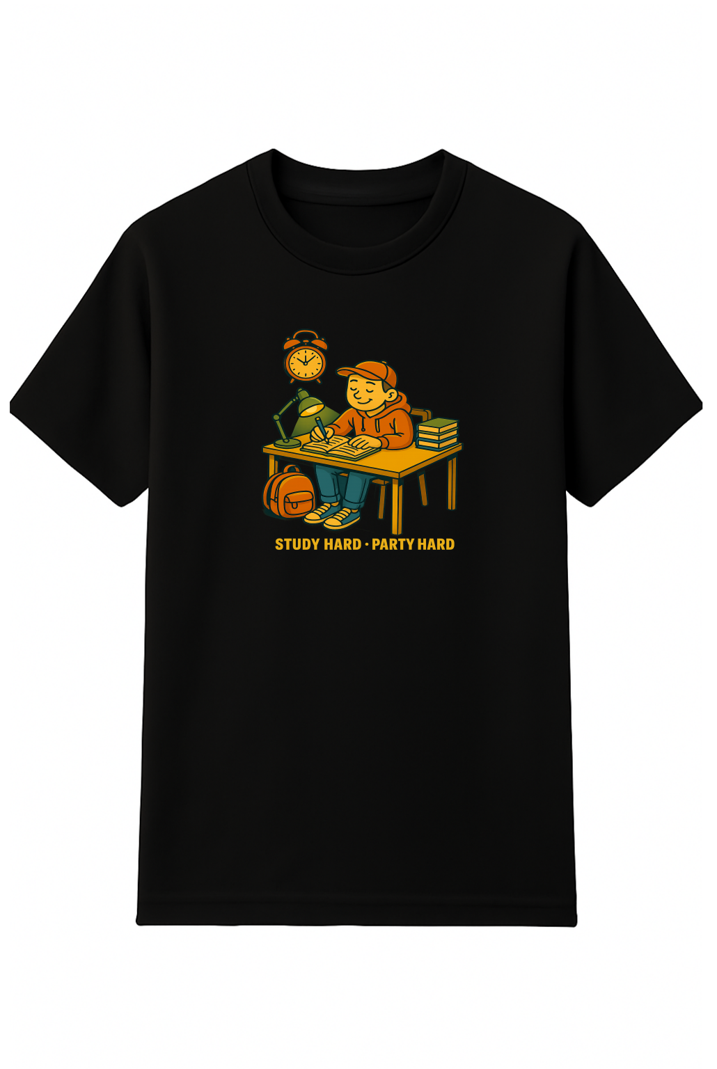 Study Hard, Party Hard- Black Printed Tshirt 90% cotton 2