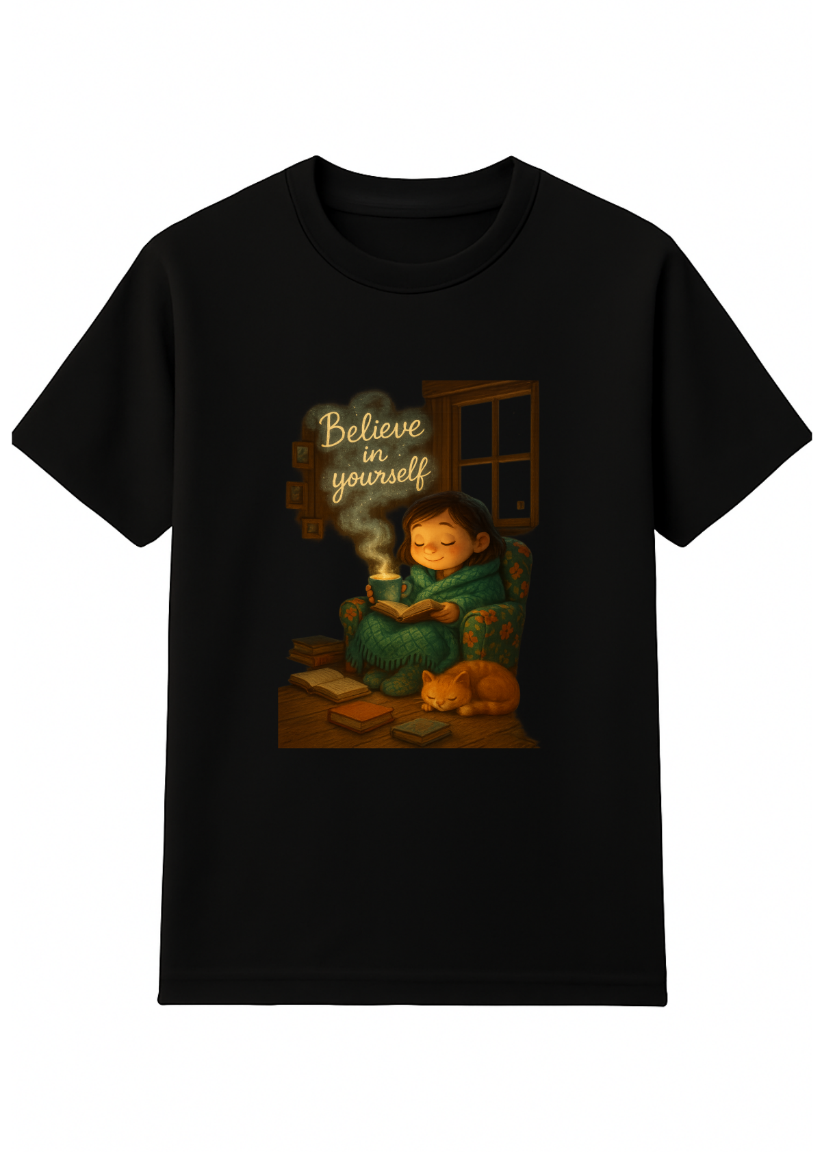 Believe In Yourself - Printed Black T-shirt 90% cotton 2