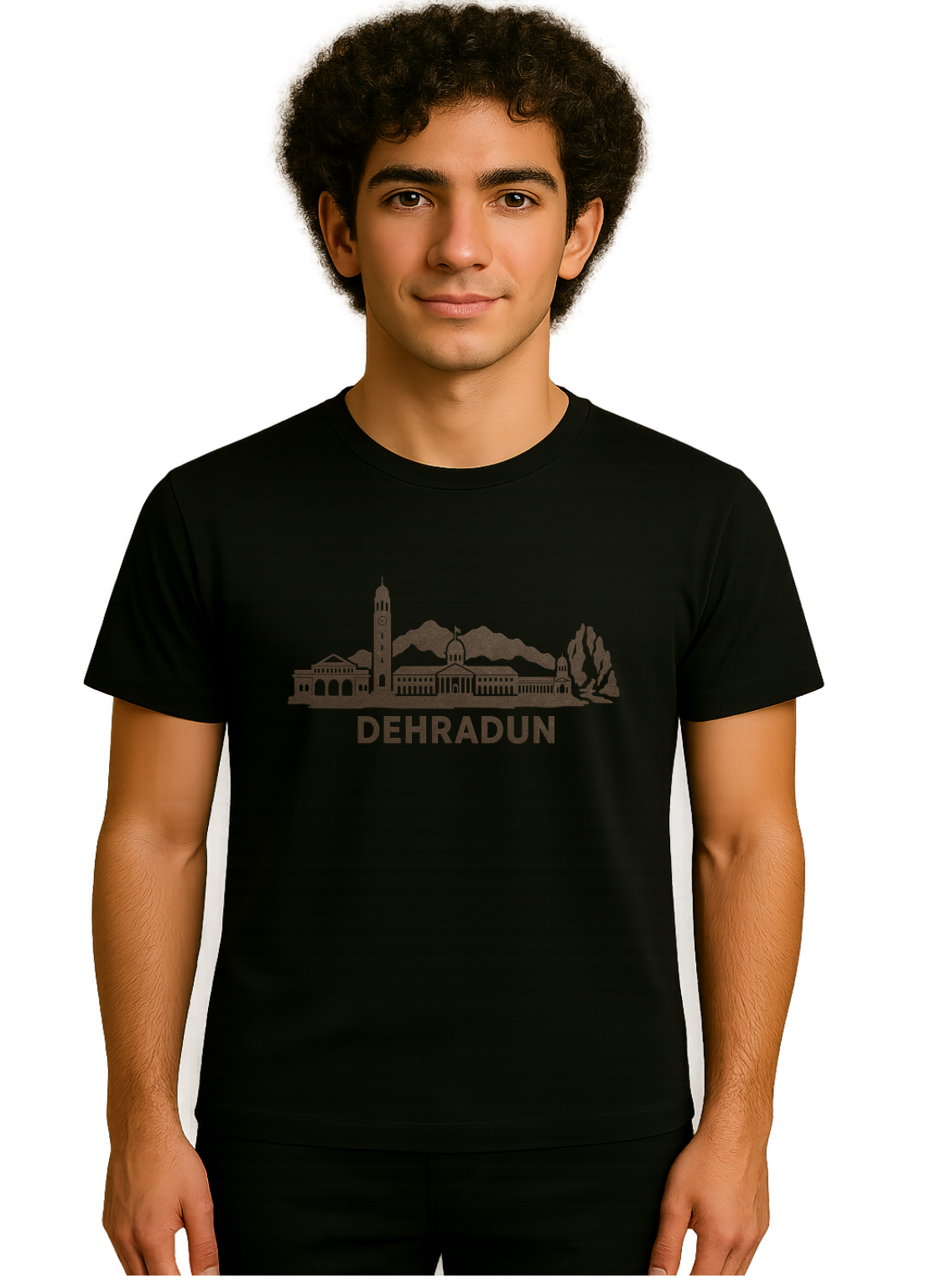 Dehradun FRI- Printed Black Tshirt 90% cotton
