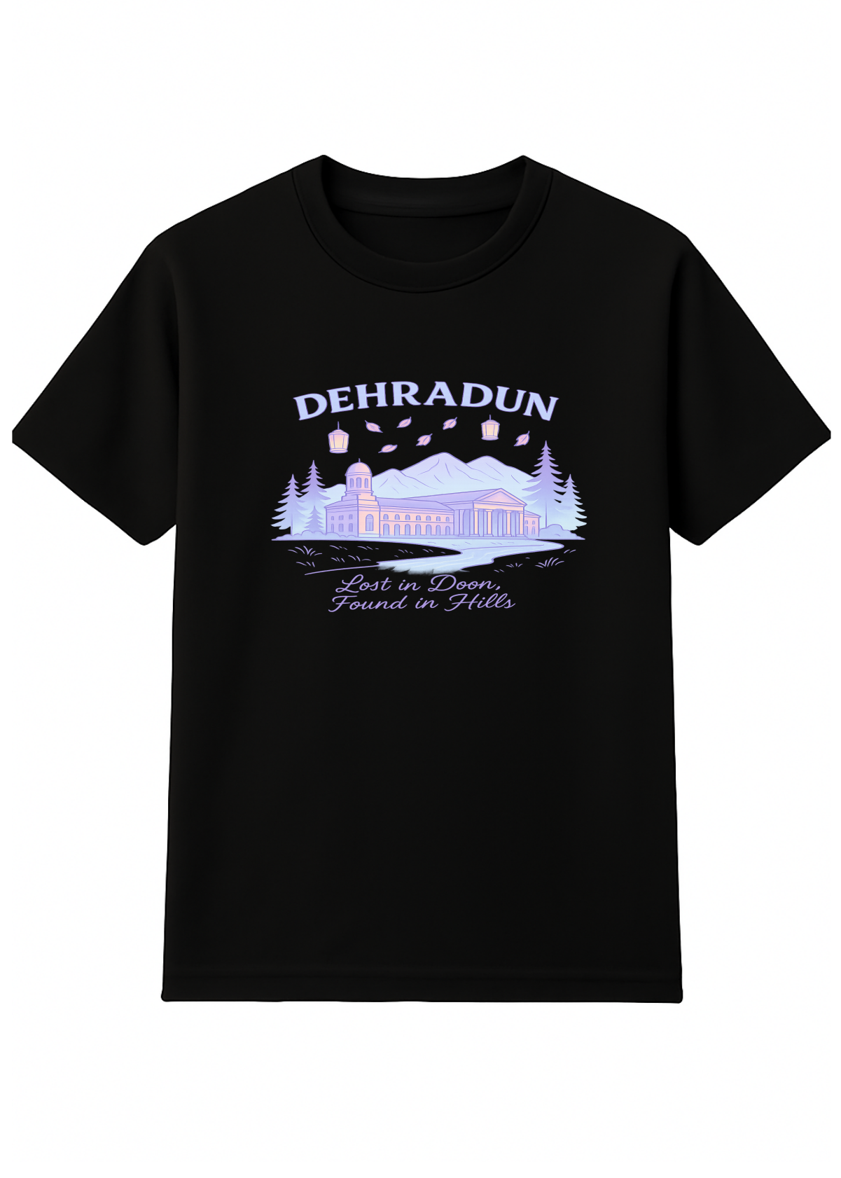Dehradun FRI Purple - Printed Black Tshirt 90% cotton 2
