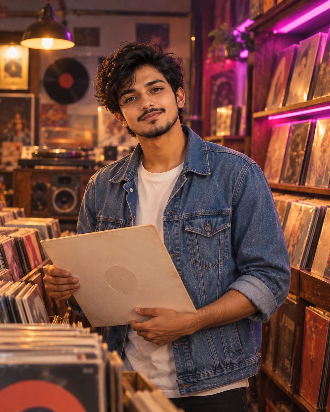 1980s Record Shop Male Portrait