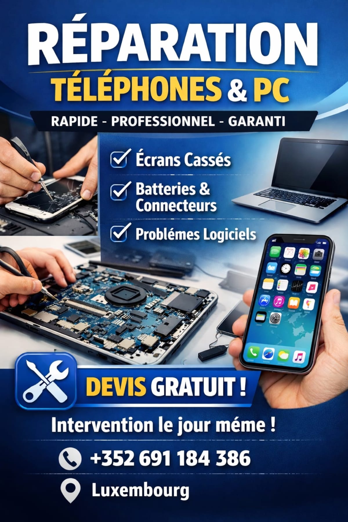 Réparation smartphone,tablette et pc