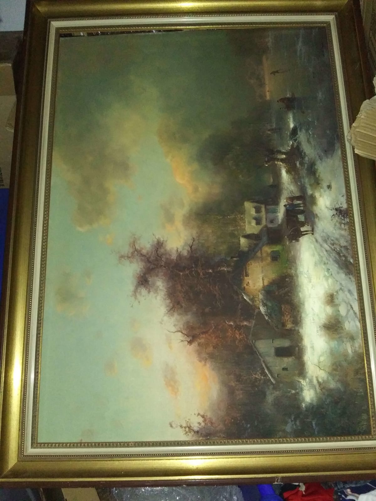 Günther König Original Winter landscape in Masuria Framed Signed