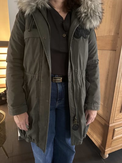 Blonde nr 8 Women's Winter Parka with Faux Fur Hood - Military Green