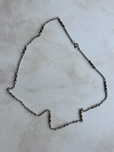 Collier vintage en argent – Maille travaillée ✨