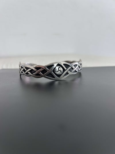 Bracelet ancien en argent 925, fait main pièce vintage authentique