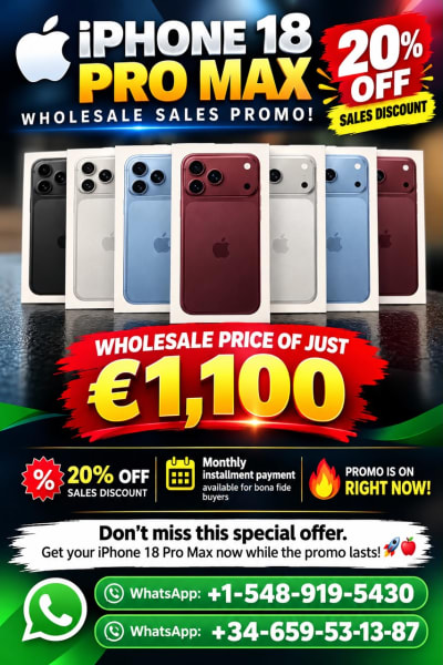 FOURNISSEURS EN GROS iPHONE 18 – OFFRE PROMOTIONNELLE