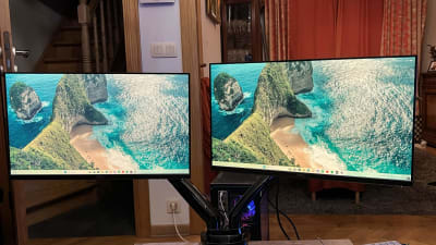 2 écrans Dell P2422H 24″ full hd ips + support double invision