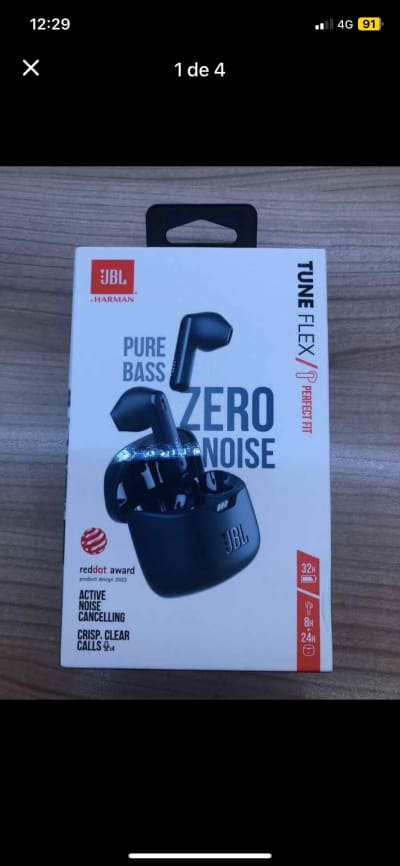 JBL Tune Flex True Wireless Noise Cancelling Earbuds - Pure Bass, Black