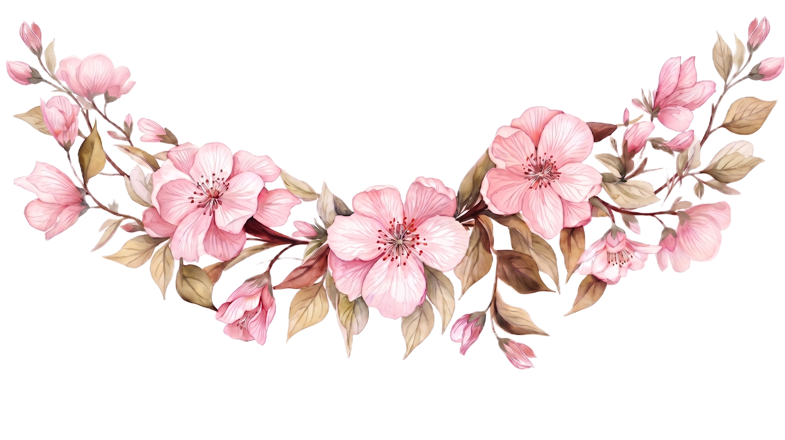 flower garlend curved